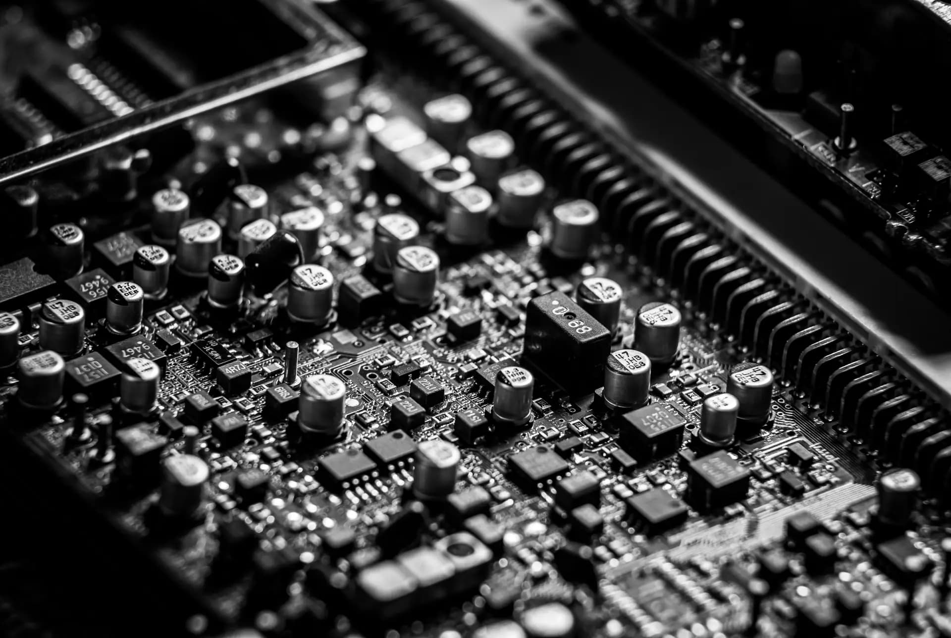 Close-up of an electronic circuit board