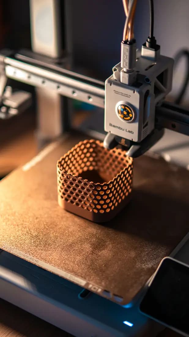 3D printer nozzle building a lattice object